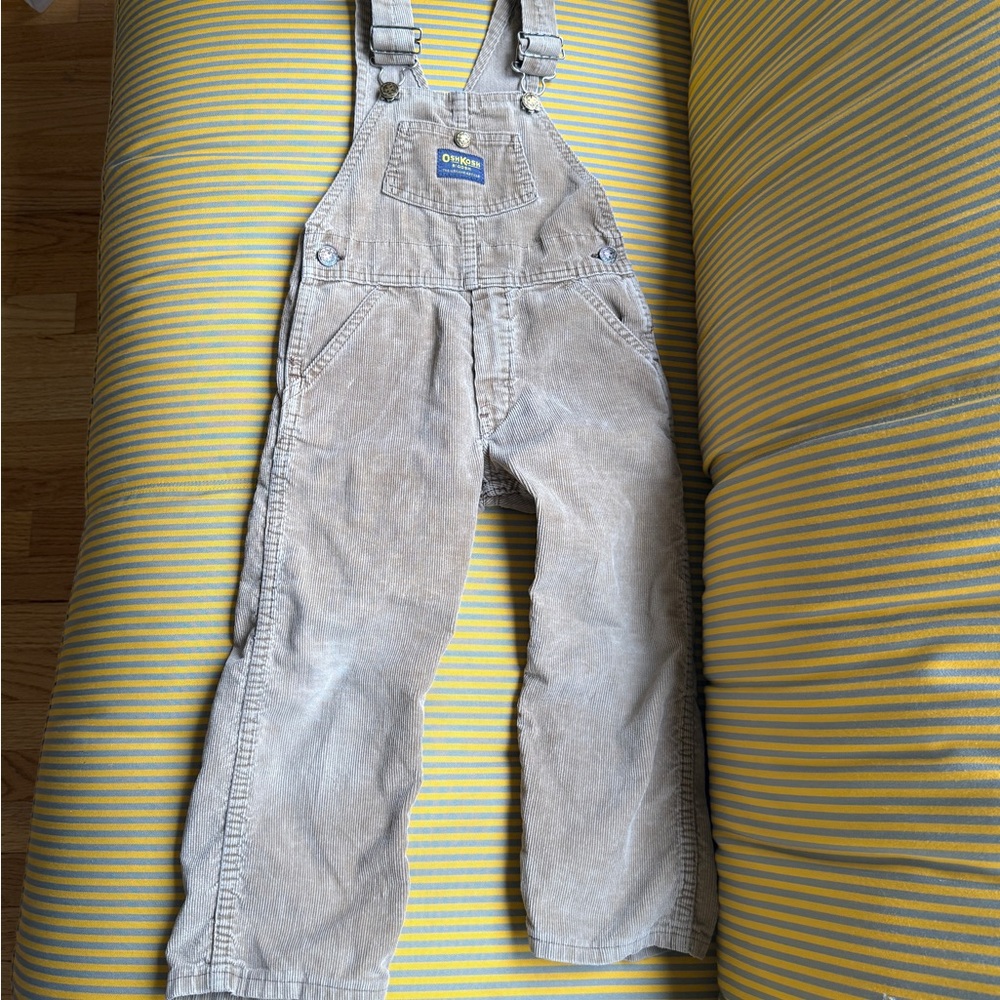 OshKosh B'gosh Light Beige Corduroy Overalls